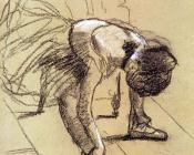 埃德加 德加 : 坐着调整鞋子的舞者